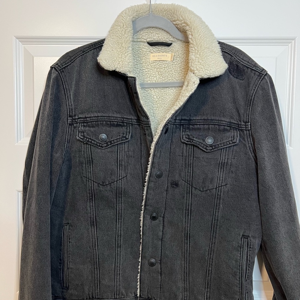 All Saints Black Jean jacket (Size Small Men)